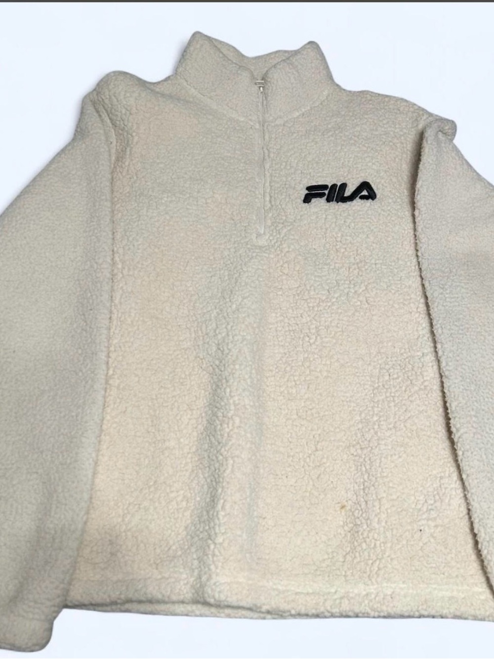 FILA Cream Sherpa Half-Zip Jacket